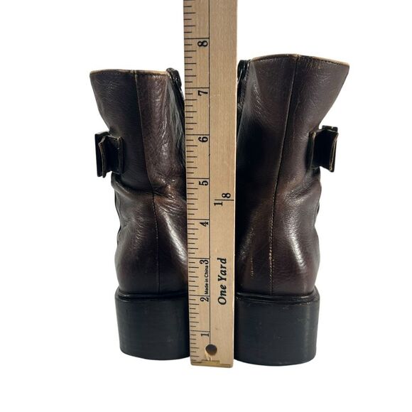 Gucci Leather Bootie Ankle Boots Sz 5.5 Square Toe Brown Sz (35.5 IT) Authentic - Picture 5 of 9